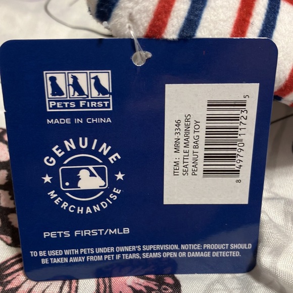 Seattle Mariners MLB Peanut Bag Dog Pet Toy by Pets First - Picture 11 of 12